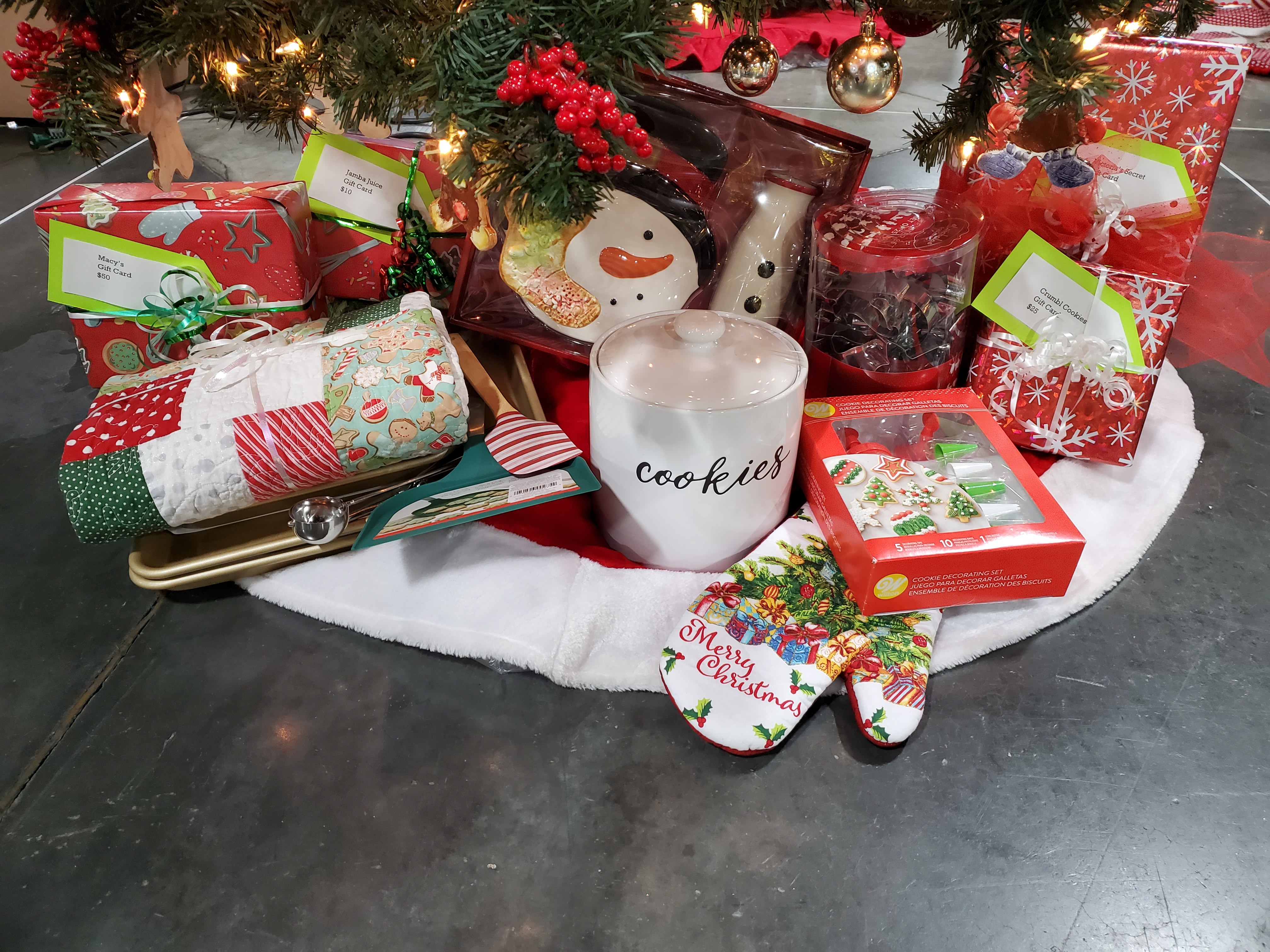 View of gifts under 3rd grade tree